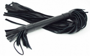 Плеть-​многохвостка "BDSM-Арсенал" черная, с прошитой рукоятью
