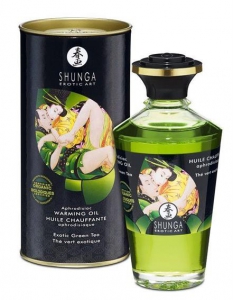 Масло массажное "Shunga Exotic Green Tea" со вкусом зеленого чая, разогревающее, 100ml