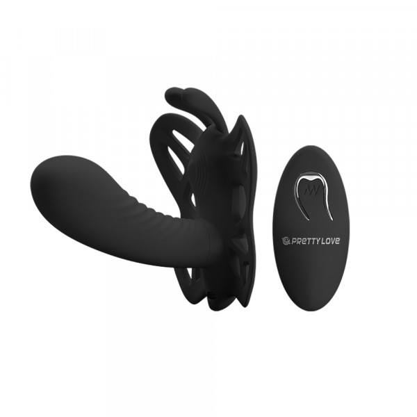 Бабочка с вагинальным отростком "Pretty Love Alston" на дистанционном управлении, черная