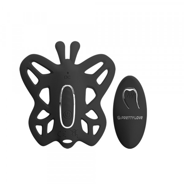 Бабочка с вагинальным отростком "Pretty Love Alston" на дистанционном управлении, черная