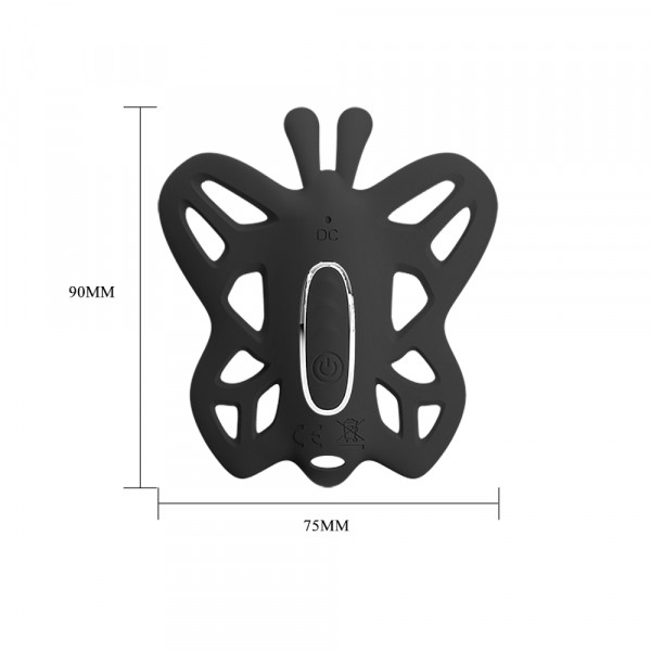 Бабочка с вагинальным отростком "Pretty Love Alston" на дистанционном управлении, черная