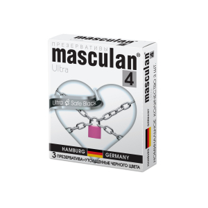 Презервативы "Masculan Ultra&Strong" черные, анальные, 3шт  