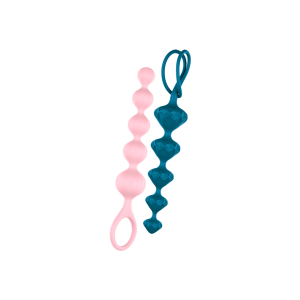 Набор анальных елочек "Satisfyer Beads" розовая и голубая