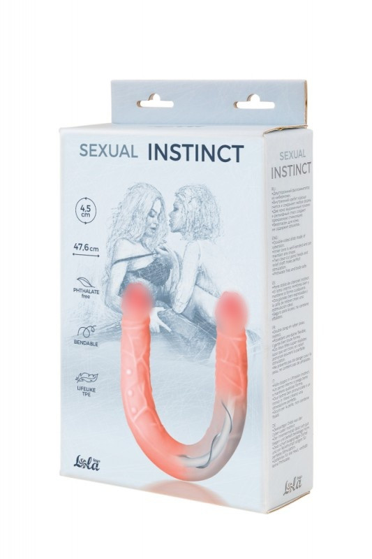Фаллоимитатор двухголовый с внутренним хребтом "Sensual Instinct" реалистичный