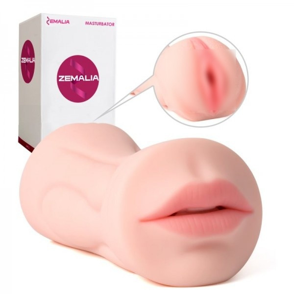 Двухсторонний мастурбатор "Zemalia" вагина-ротик