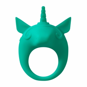 Кольцо эрекционное с вибрацией "Unicorn Alfie" зеленый единорог