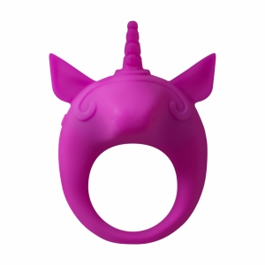 Кольцо эрекционное с вибрацией "Unicorn Alfie" фиолетовый единорог