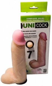 Насадка на страпон "Uni Cock 7" реалистичная, с мошонкой