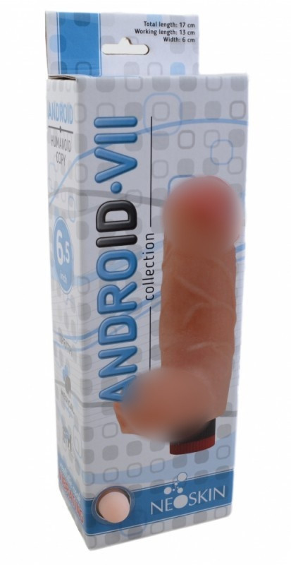 Вибратор толстый "Android 7" реалистичный, с мошонкой