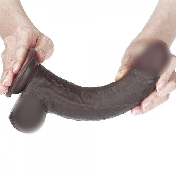 Фаллоимитатор с внутренним хребтом черный "Lovetoy 9,0" супер реалистичный