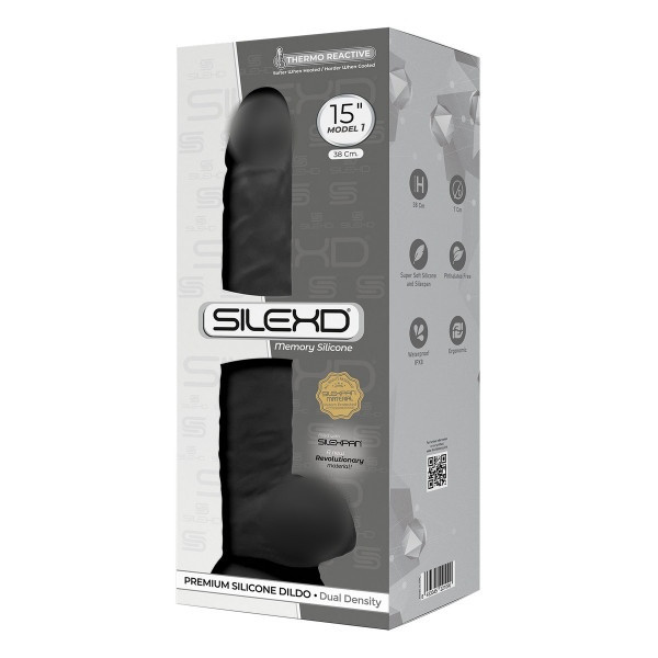 Фаллоимитатор огромный "Silexd 15" супер реалистичный, черный