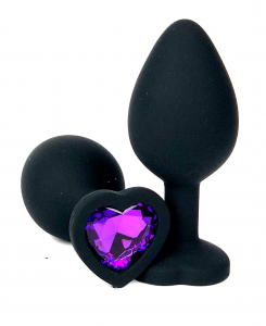 Пробка с фиолетовым кристаллом "Vandersex Heart" черная, S