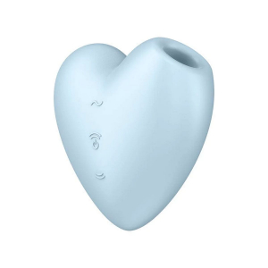 Стимулятор клитора двухсторонний "Satisfyer Cutie Heart" вакуум + вибрация, голубой