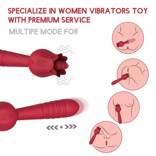 Вибратор-пульсатор-стимулятор двухсторонний "Sex Massager" роза