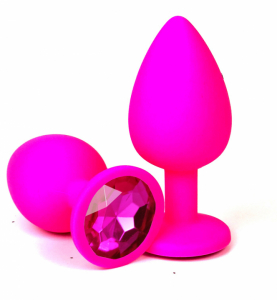 Пробка с розовым кристаллом "Vandersex" розовая, L