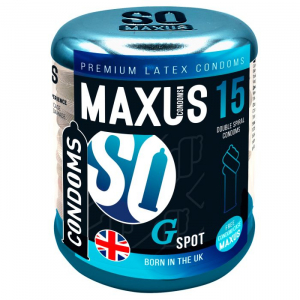 Презервативы для стимуляции G-точки "Maxus G-Spot" в жестяном футляре, 15шт