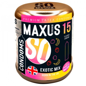Презервативы цветные и ароматизированные "Maxus Exotic Mix" в жестяном футляре, 15шт