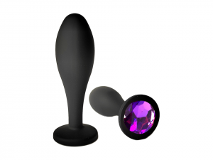 Пробка с фиолетовым кристаллом "Vandersex" черная капля, S