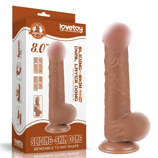 Фаллоимитатор с внутренним хребтом "Lovetoy 8,0" супер реалистичный мулат