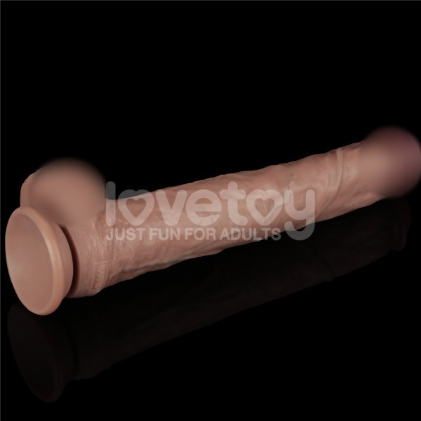 Супер реалистичный фаллоимитатор с хребтом для фистинга "Nature Cock 14,5" на присоске