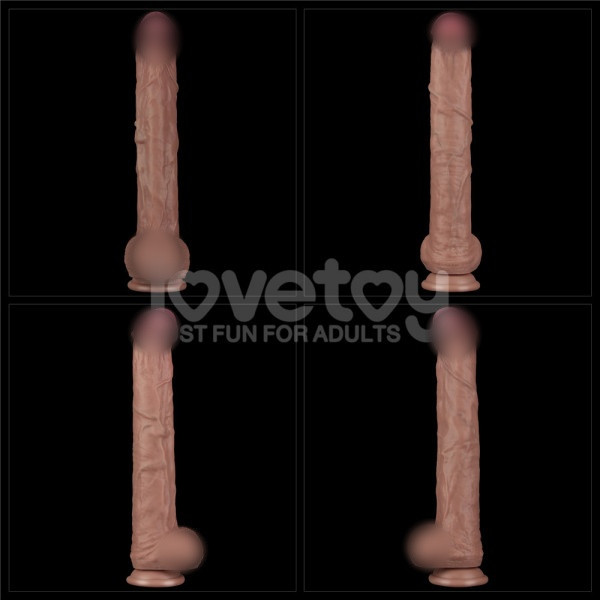 Супер реалистичный фаллоимитатор с хребтом для фистинга "Nature Cock 14,5" на присоске