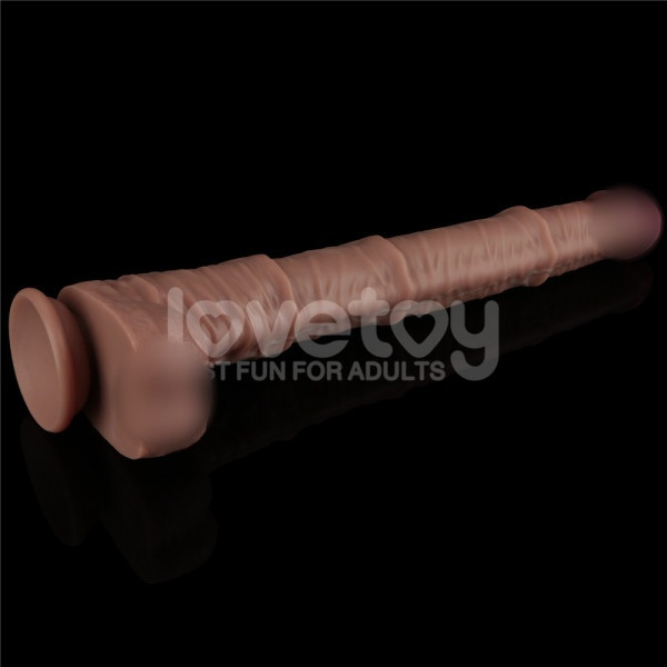 Супер реалистичный фаллоимитатор с хребтом для фистинга "Nature Cock 16" рельефный