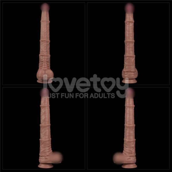 Супер реалистичный фаллоимитатор с хребтом для фистинга "Nature Cock 16" рельефный