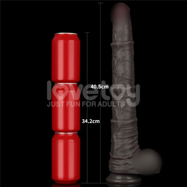 Супер реалистичный фаллоимитатор с хребтом для фистинга "Nature Cock 16" рельефный, черный