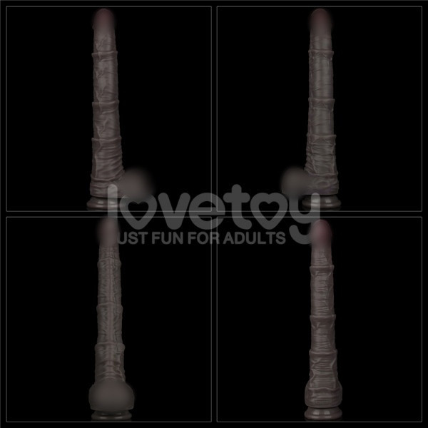 Супер реалистичный фаллоимитатор с хребтом для фистинга "Nature Cock 16" рельефный, черный