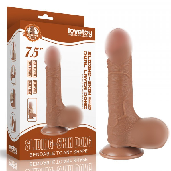 Фаллоимитатор с внутренним хребтом "Lovetoy 7,5" супер реалистичный мулат