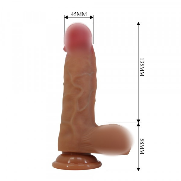 Фаллоимитатор на присоске "Pretty Love Duvall" жидкий силикон