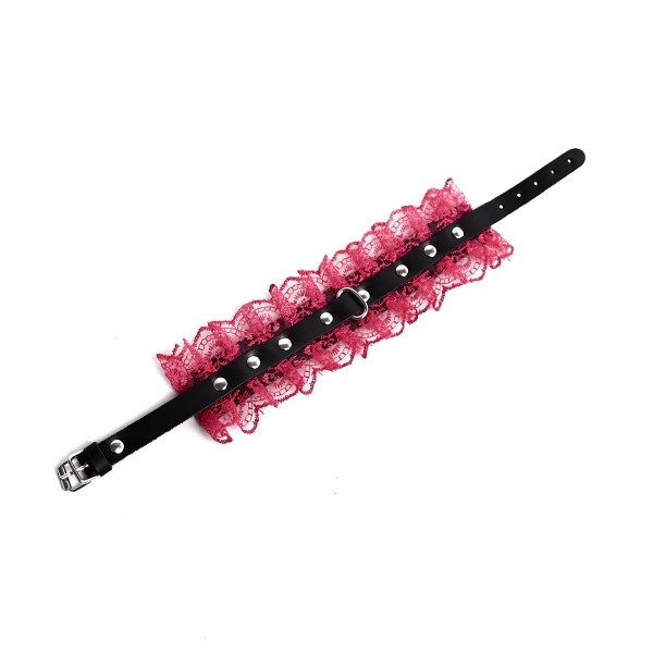 Ошейник "Crazy Handmade" кружево фуксия