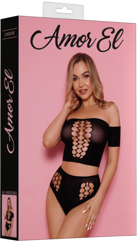 Комплект с имитацией шнуровки "Amor El" топ и трусики, S/L