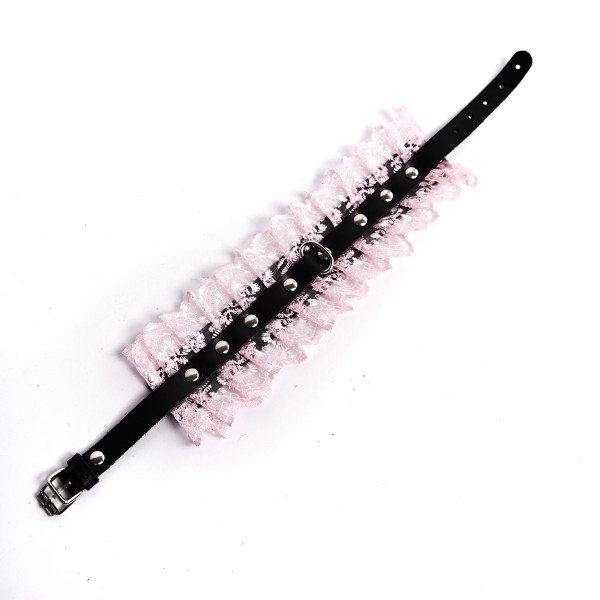 Ошейник "Crazy Handmade" розовое кружево