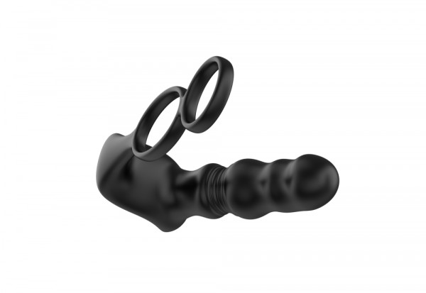 Массажер простаты с фрикциями и двойным эрекционным кольцом "Bump Orgasm" на дистанционном управлении