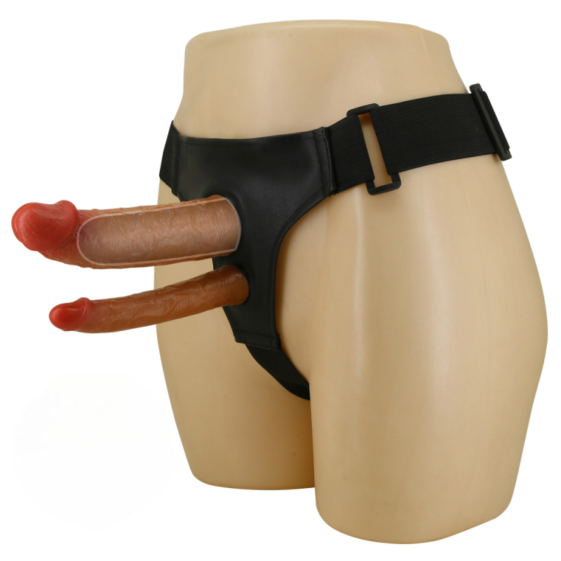 Фаллопротез для двойного проникновения "Pretty Love Keaven" мулат