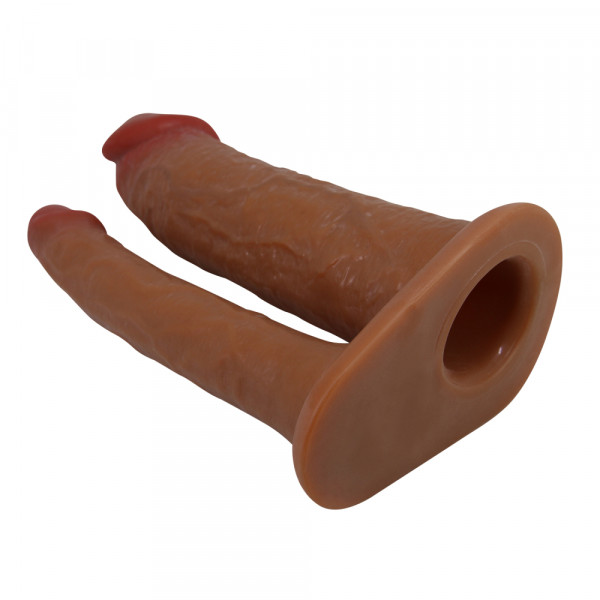 Фаллопротез для двойного проникновения "Pretty Love Keaven" мулат