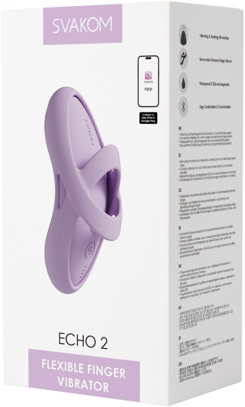 Вибратор на пальцы с подогревом "Svakom Echo 2" + приложение, розовый
