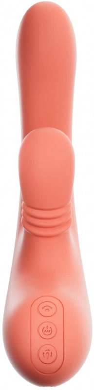 Вибратор с движением головки и вращением клиторального стимулятора "Amovibe Vibella" оранжевый