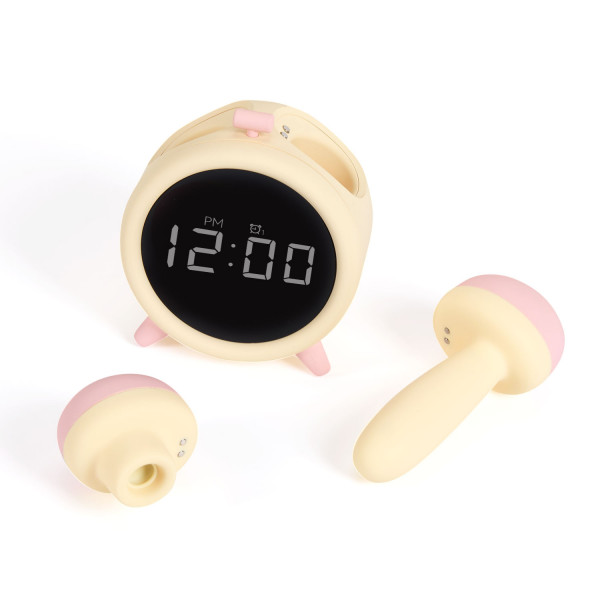 Вибратор + вакуумный стимулятор "BeYourLover Naughty Clock" будильник