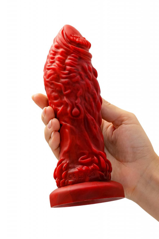 Вибратор на присоске "Monster Docus" мега мощный, красный