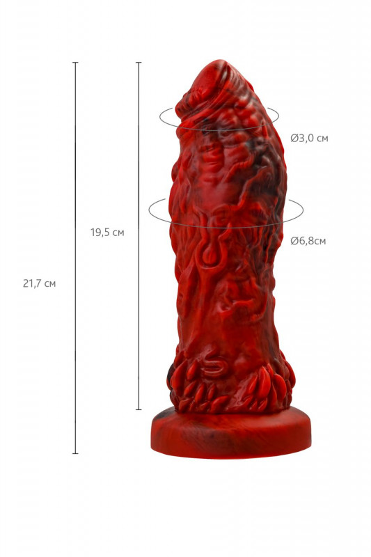 Вибратор на присоске "Monster Docus" мега мощный, красный