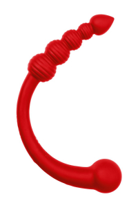 Вибратор двусторонний "Black&Red" анально-вагинальный, красный