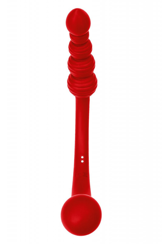 Вибратор двусторонний "Black&Red" анально-вагинальный, красный