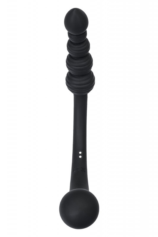 Вибратор двусторонний "Black&Red" анально-вагинальный, черный