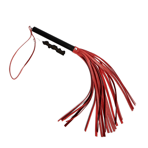 Классическая плеть-многохвостка "Crazy Handmade" красная с черной ручкой