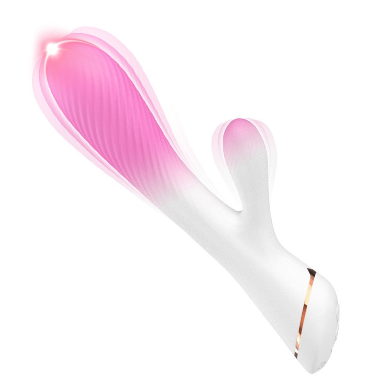 Вибратор для точки G и клитора "I-Moon Vibrator" бело-розовый 