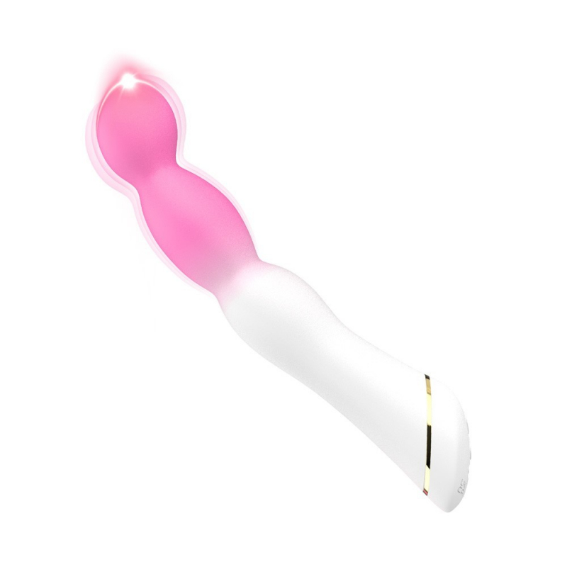 Вибратор для точки G "I-Moon Vibrator" рельефный, бело-розовый 
